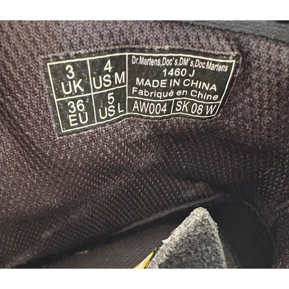 Dr. Martens 1460 Floral Mash Up Black Leather Lace Up Boots Size US 4 Juniors - Picture 11 of 15
